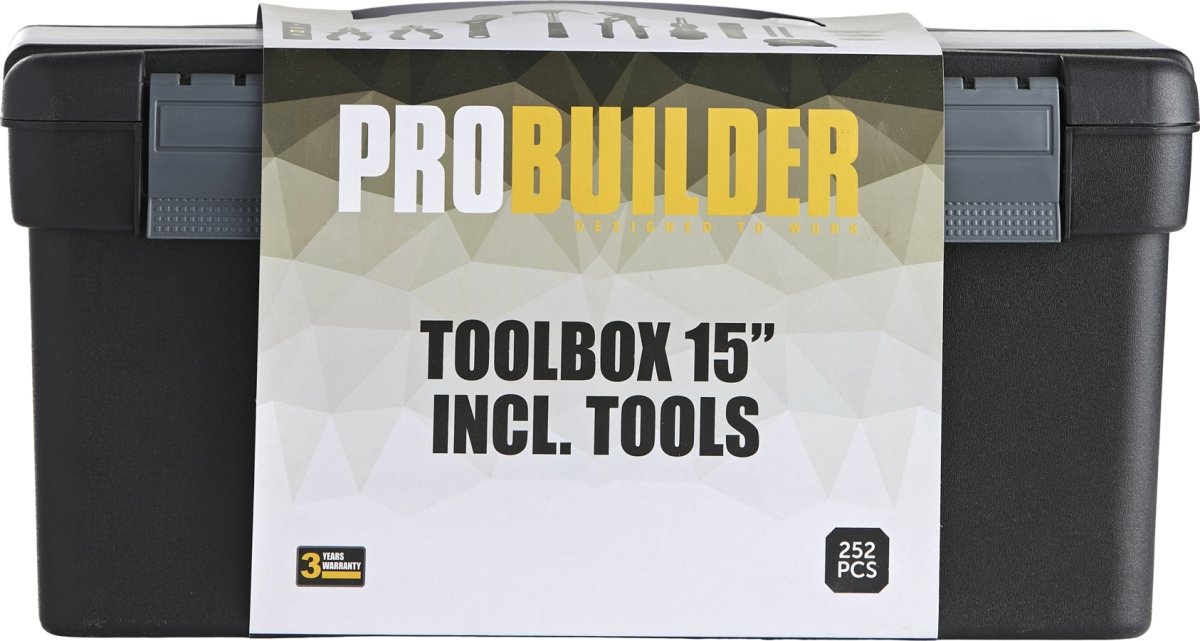 Probuilder Verktygslåda med tillbehör 252 st.