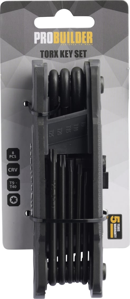Probuilder Stiftnyckelsats vikbar Torx 8 st.