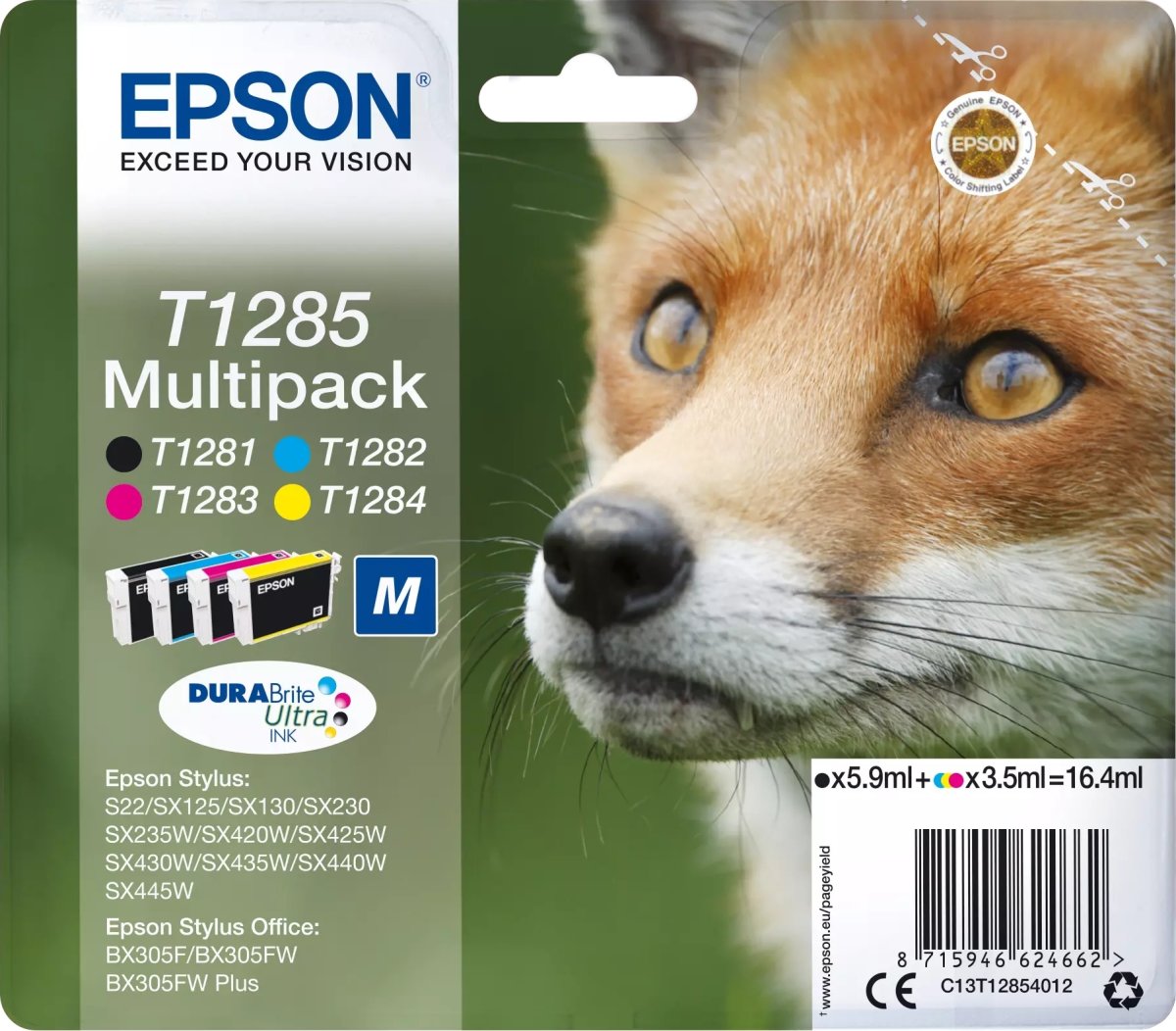 Bläckpatron Epson Nr. T1285/C13T12854012 Flerpack