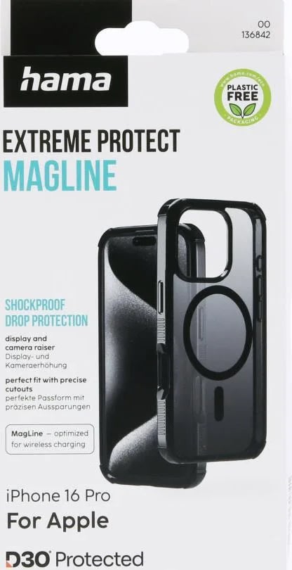 Hama Mobilskal Iphone 16 Pro MagCase, svart