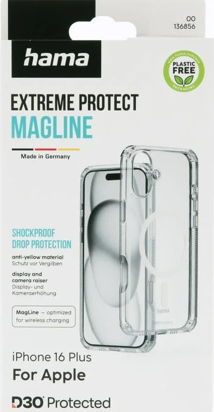 Hama Mobilskal Iphone 16 Plus MC, transparent