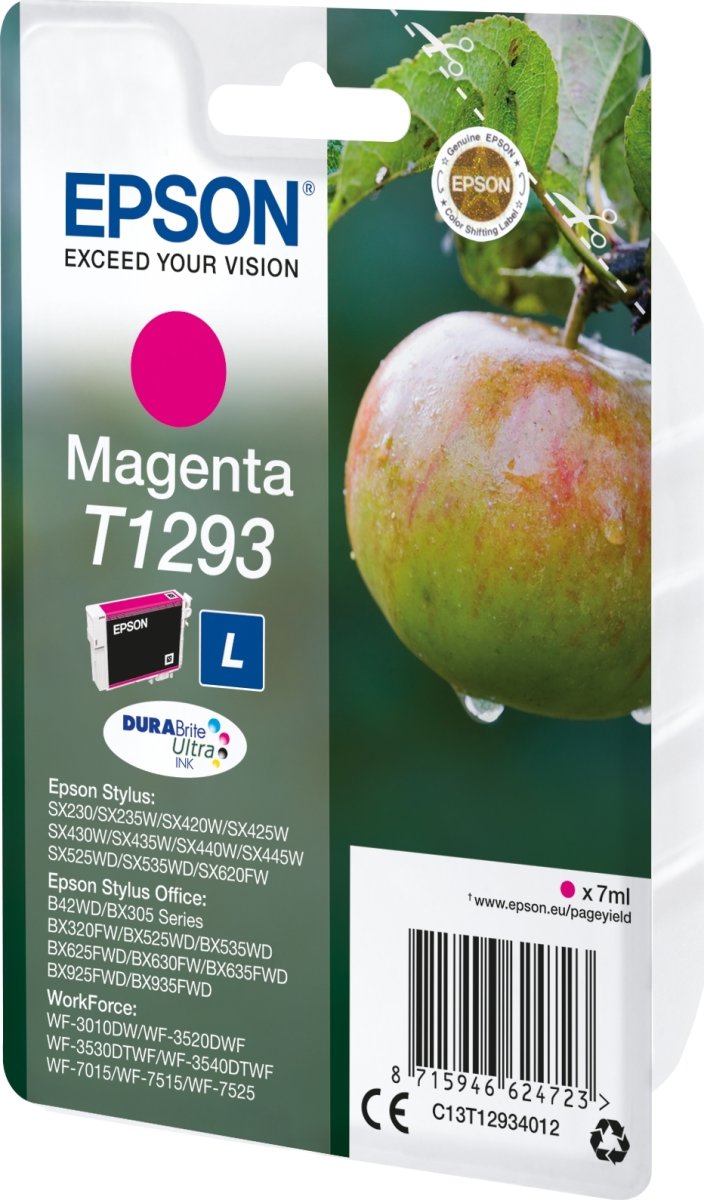 Bläckpatron Epson T1293/C13T12934012 Röd 440 sidor
