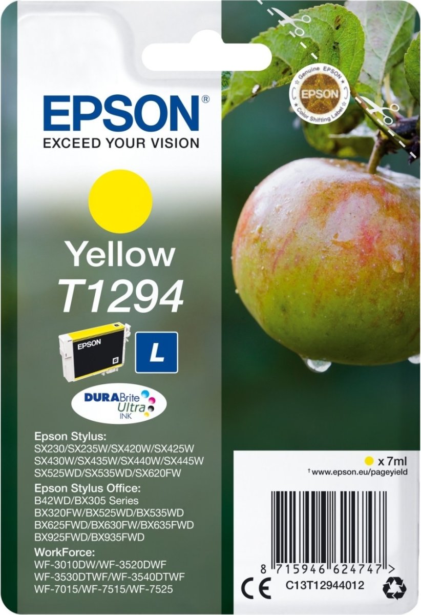 Bläckpatron Epson T1294/C13T12944012 Gul 440 sidor