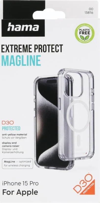 Hama Mobilskal Iphone 15 Pro MagCase, transparent