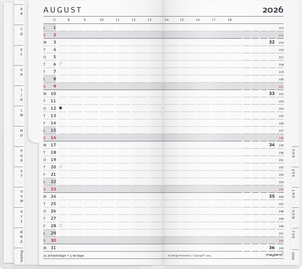 Mayland 2026 Index Planner, plast, ill.