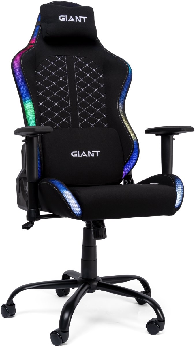 GIANT Gamingstol, RGB-ljus, svart