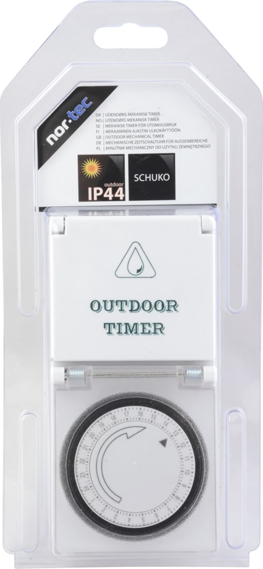 Dag Timer utomhus mekanisk, vit
