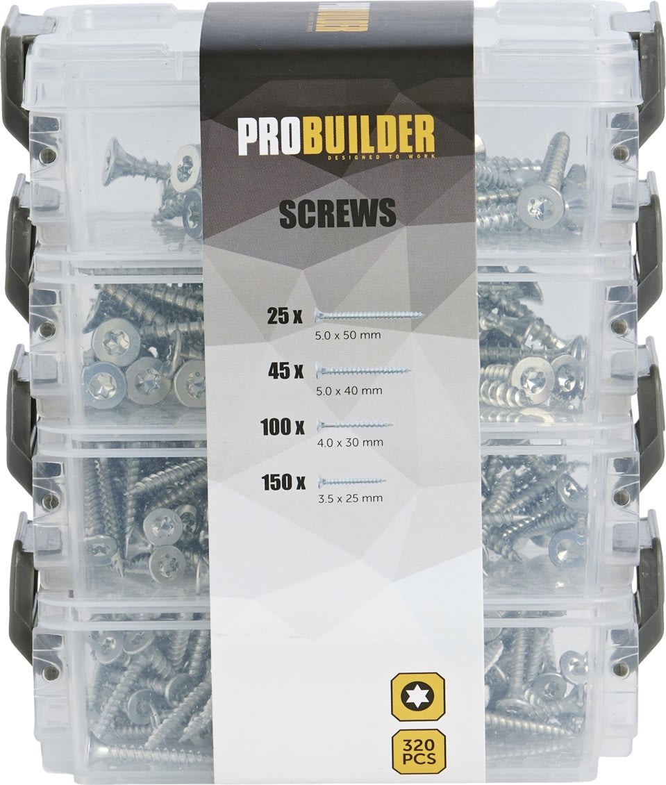 Probuilder Skruvsats för spånskivor 320 delar
