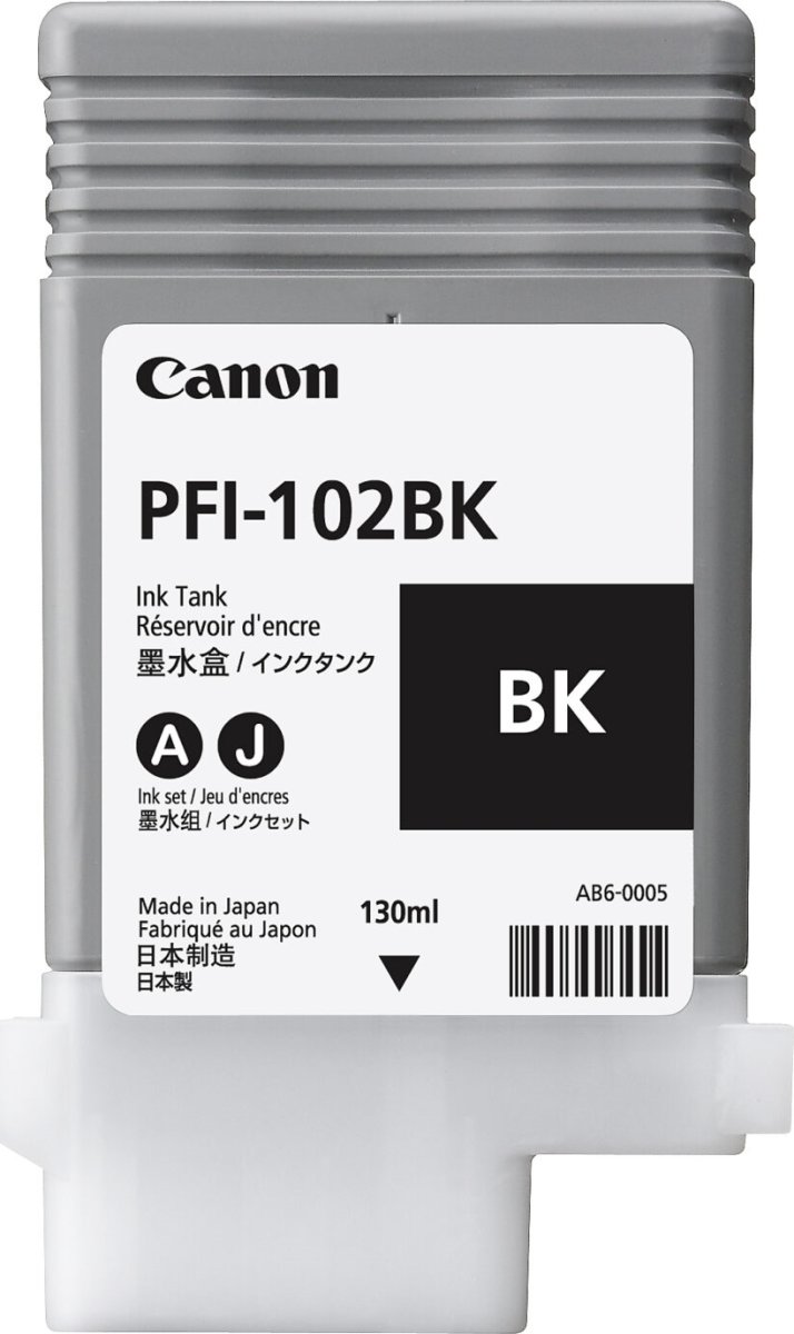 Bläckpatron Canon PFI-102BK Svart 130 ml