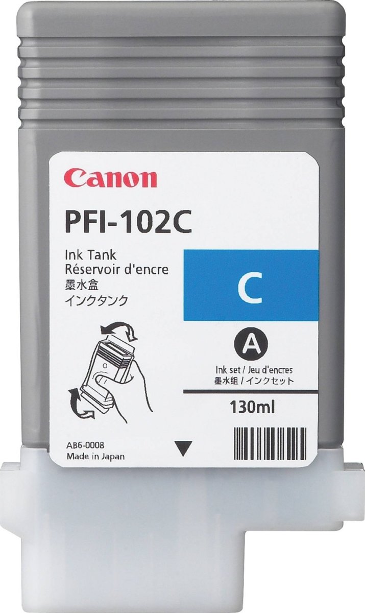 Bläckpatron Canon PFI-102C Blå 130 ml