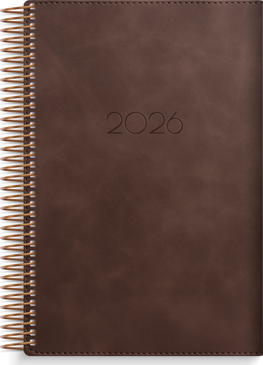 Burde 2026 Kalender, Dagbok Twist, Brun