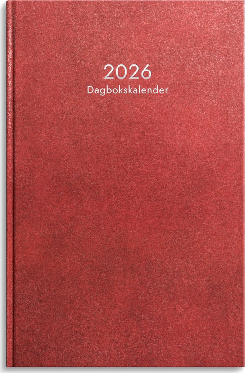 Burde 2026 Dagbokskalender, Konstläder, Röd