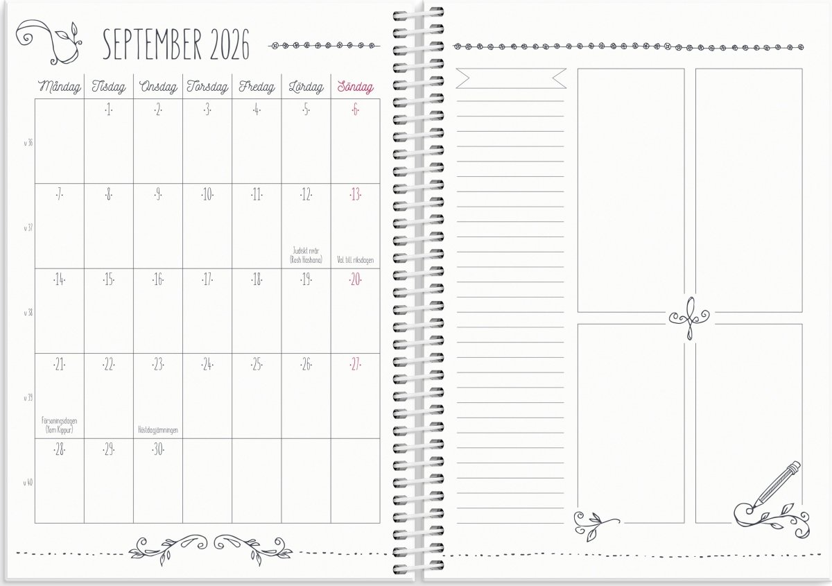 Burde 2026 Kalender, Doodle