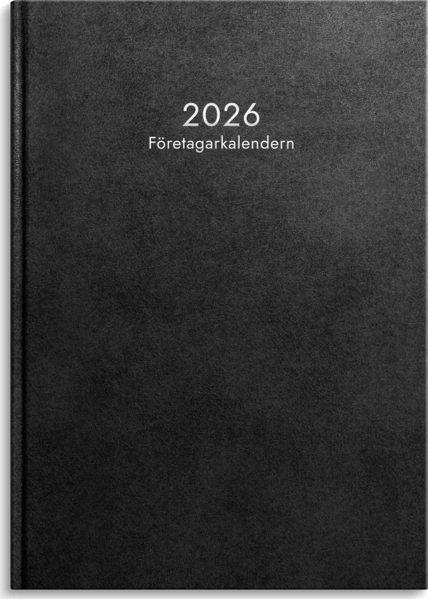 Burde 2026 Företagskalender, Konstläder, Svart