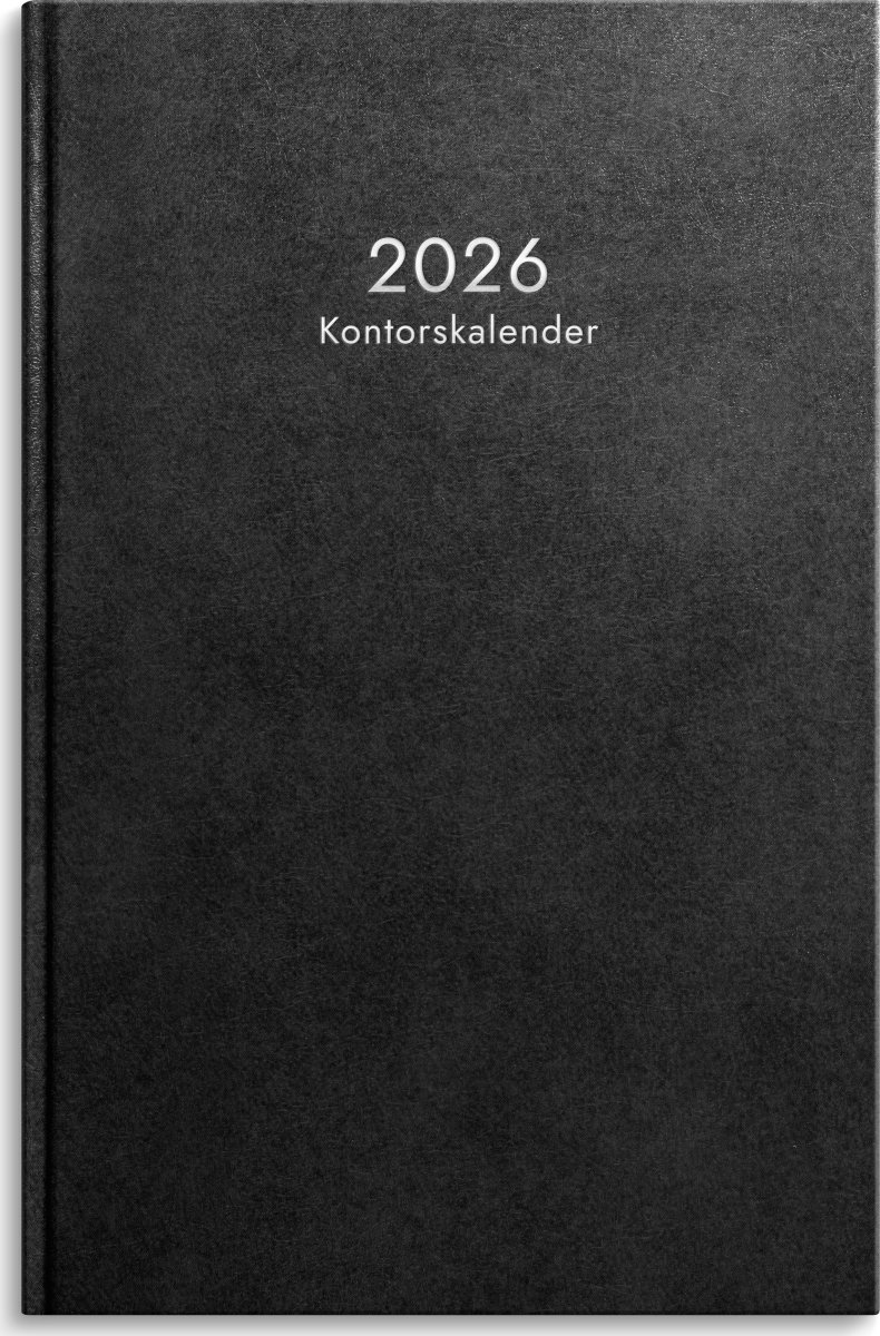 Burde 2026 Kontorskalender, Konstläder, Svart