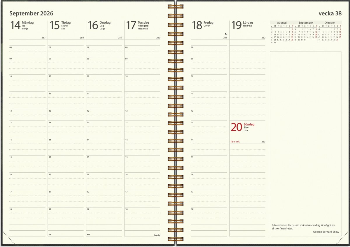 Burde 2026 Kalender, Lantdrömmar