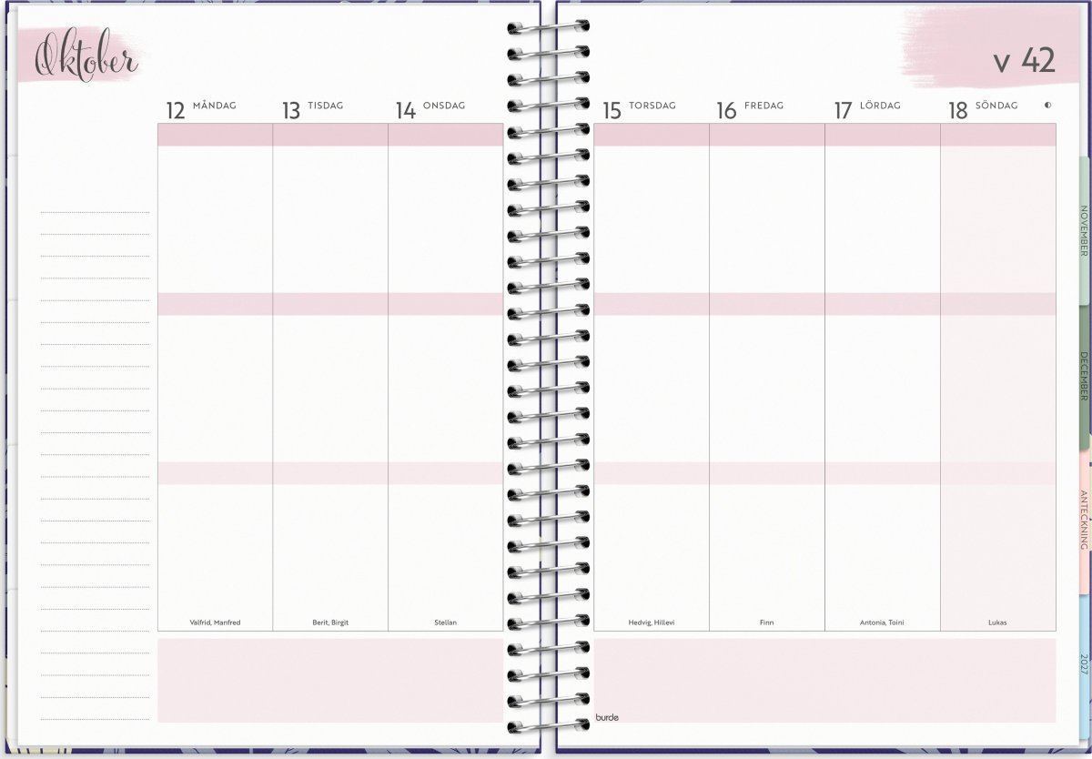Burde 2026 Kalender, Life Organizer, Blå