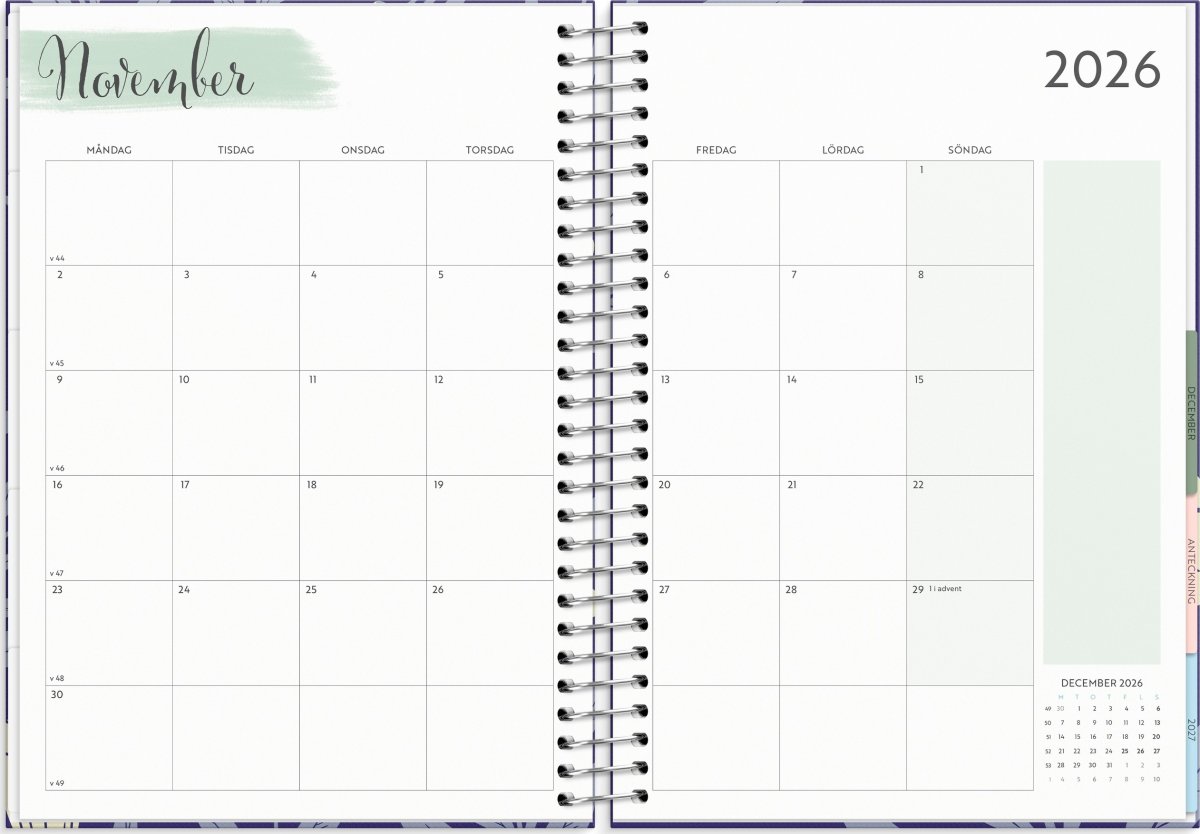 Burde 2026 Kalender, Life Organizer, Blå