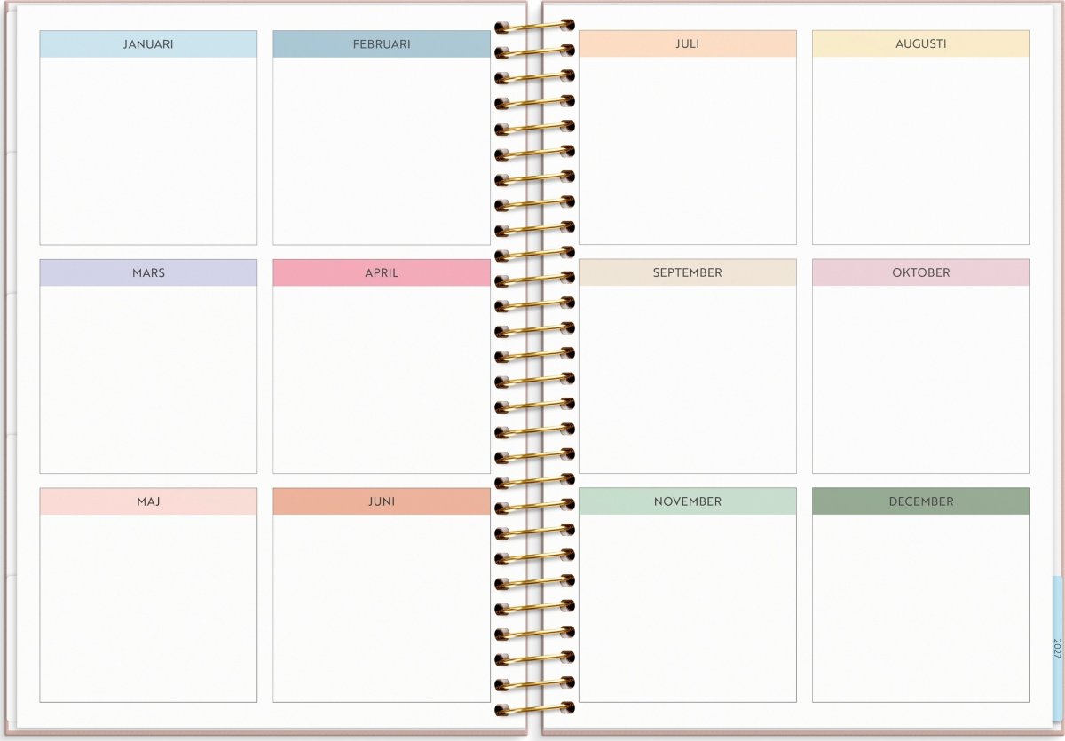 Burde 2026 Kalender, Life Organizer, Rosa