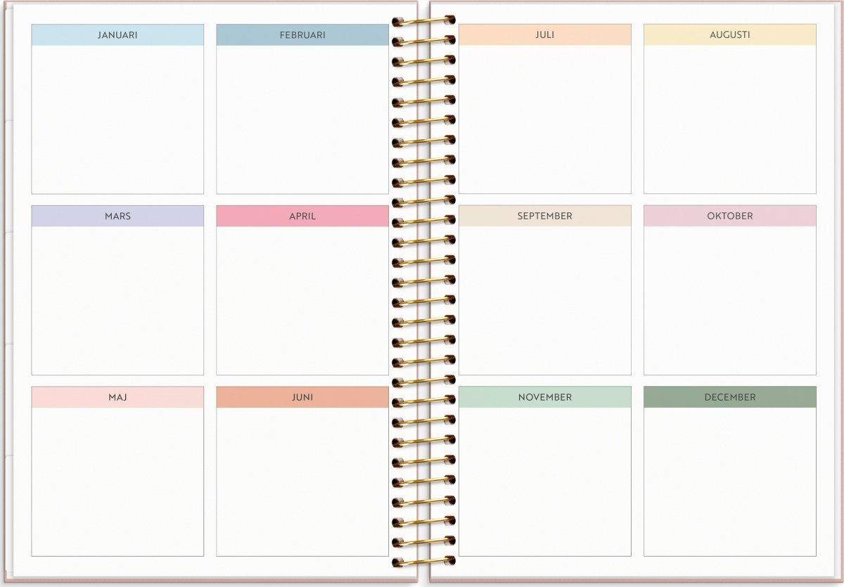 Burde 2026 Kalender, Life Organizer, Rosa