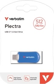 Verbatim Plectra USB-C Flash Drive, 256 GB, blå