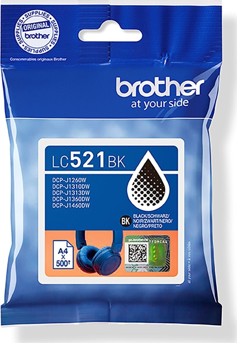 Brother LC521BK bläckpatron, svart