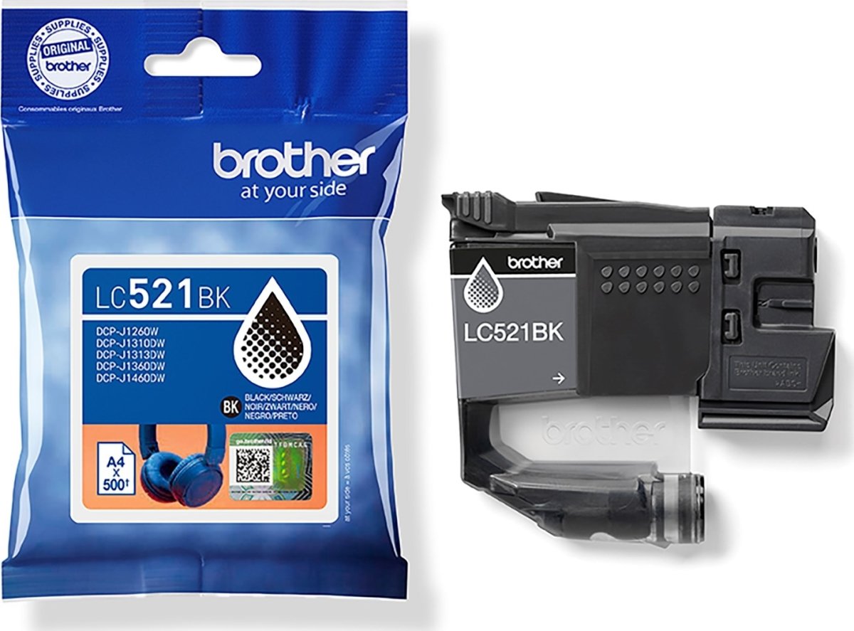 Brother LC521BK bläckpatron, svart