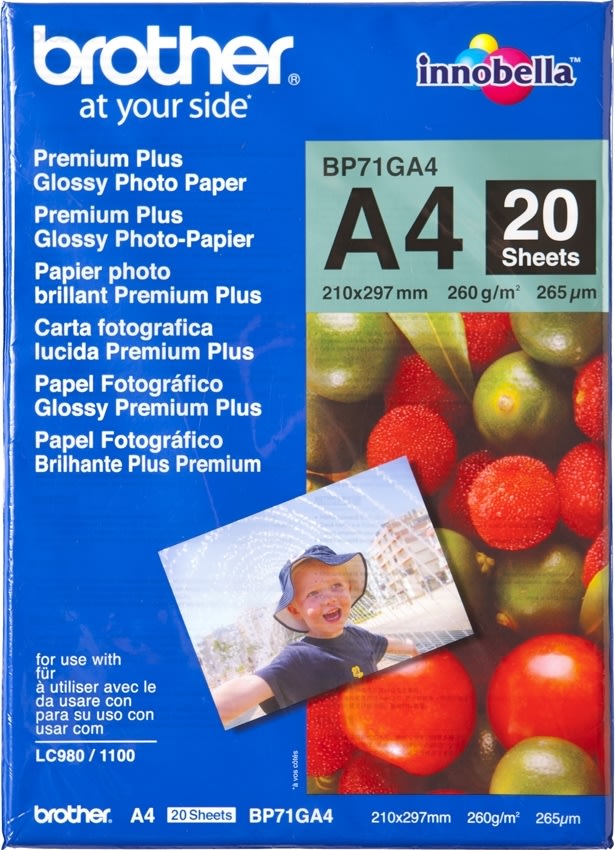 Brother Glossy Inkjet fotopapper A4 / 260 g / 20 s