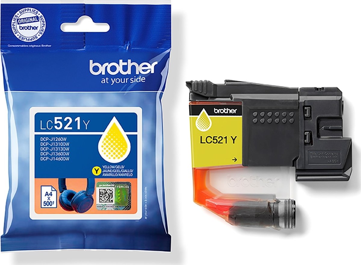 Brother LC521Y bläckpatron, gul