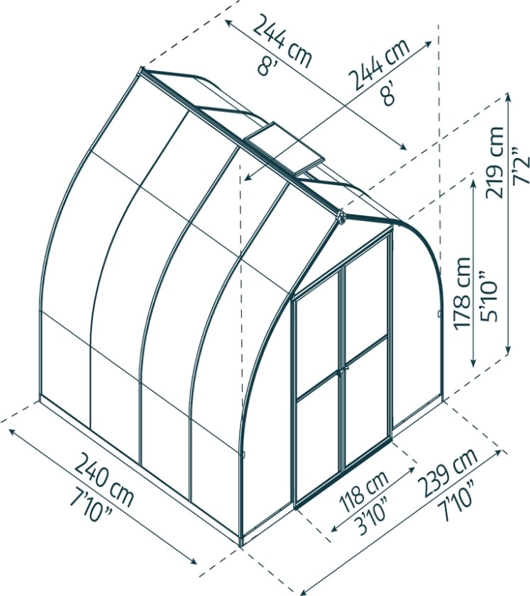 Palram Canopia Bella Växthus, 6 m2, silver