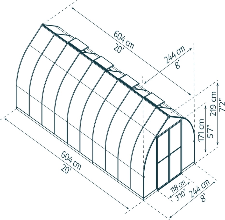Palram Canopia Bella Växthus, 14,7 m2, silver