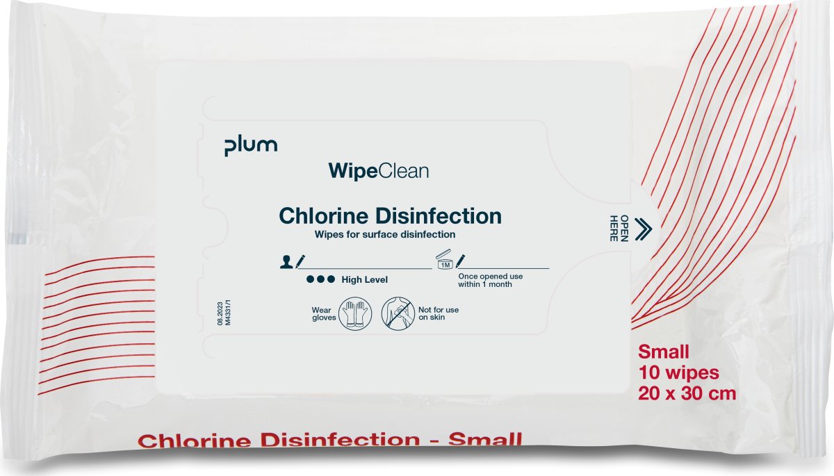 WipeClean Chlorine Disinfection Small 10 torkdukar