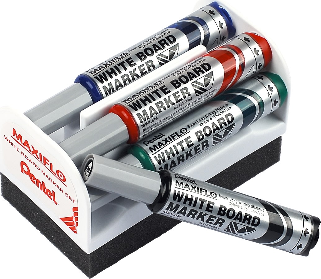 Pentel Maxiflo Magnetisk torkare inkl. 4 pennor
