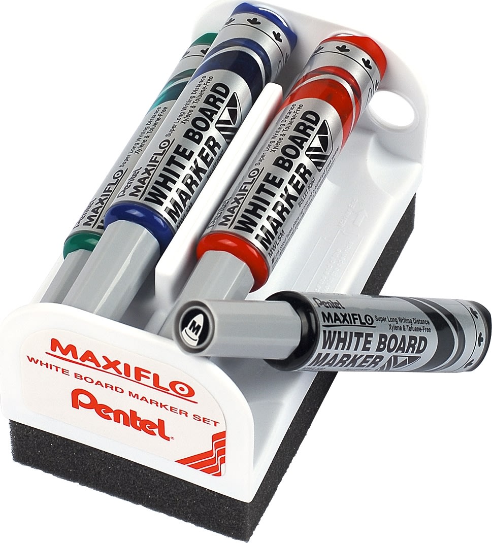 Pentel Maxiflo Magnetisk torkare inkl. 4 pennor