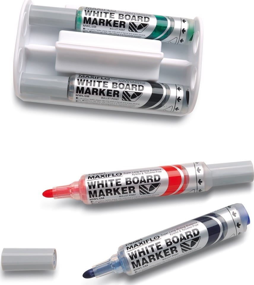 Pentel Maxiflo Magnetisk torkare inkl. 4 pennor
