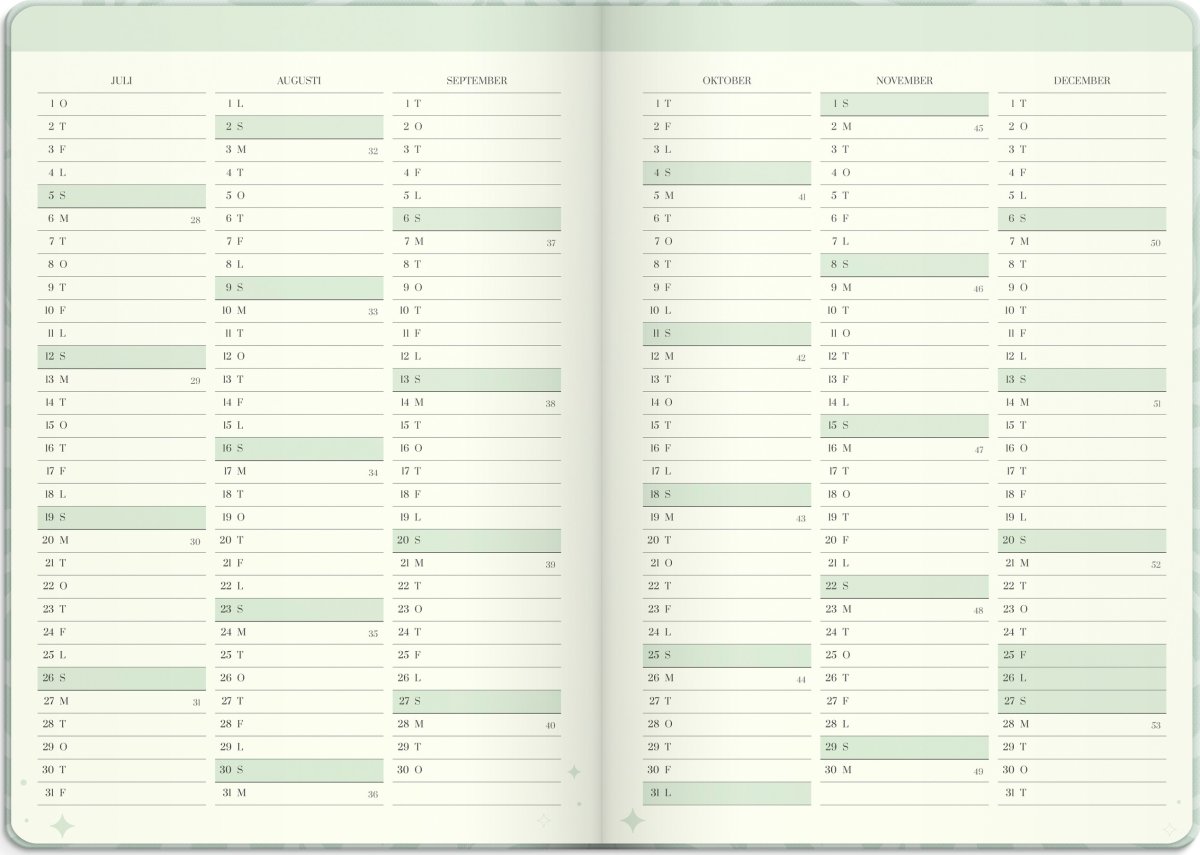 Burde 2026 Kalender, Life Planner, Dream & Do