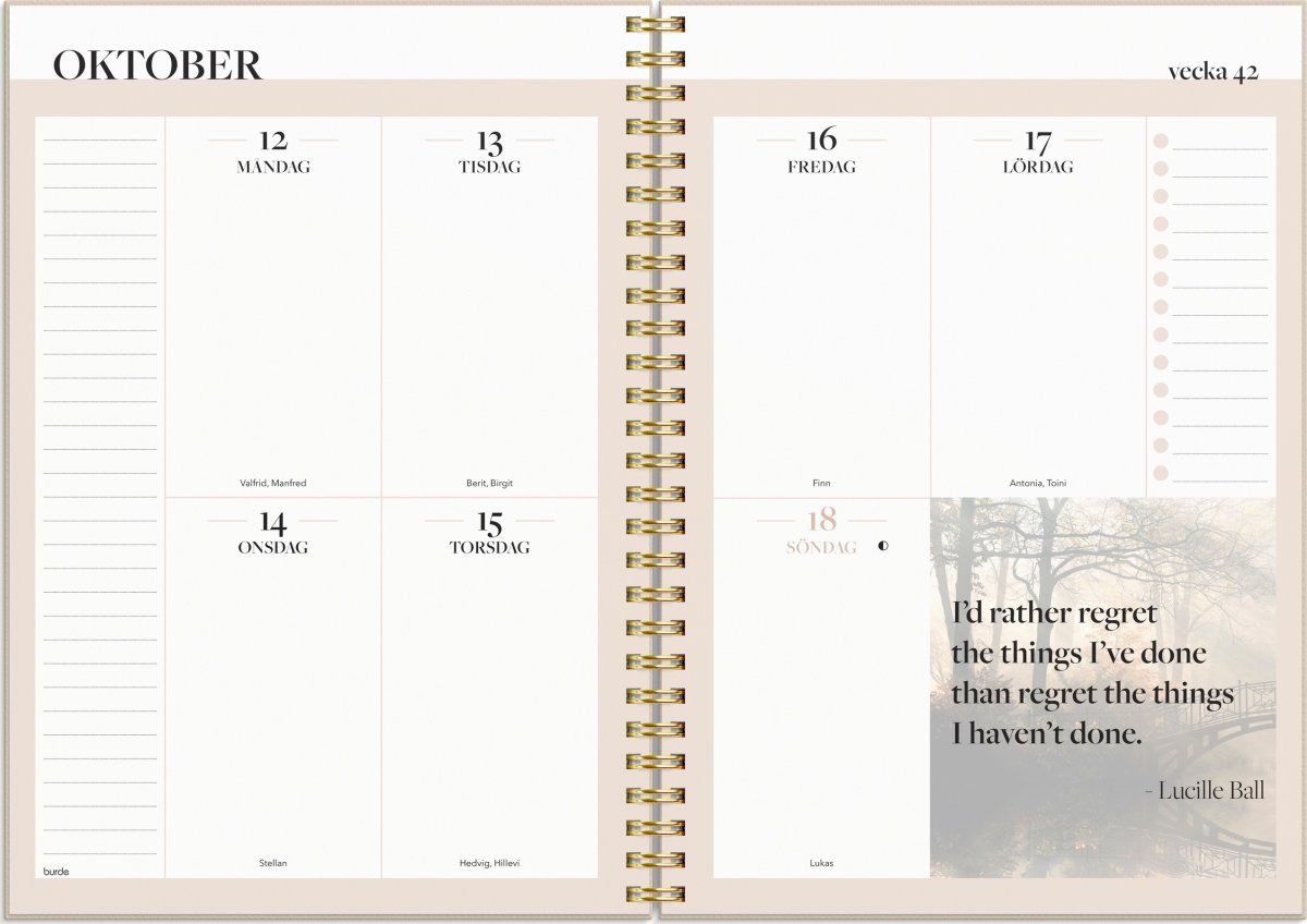 Burde 2026 Kalender, Life Planner, Inspiration