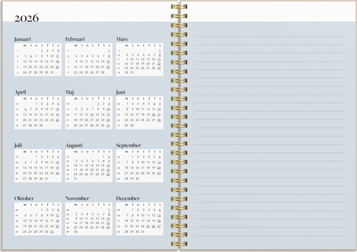 Burde 2026 Kalender, Life Planner, Inspiration