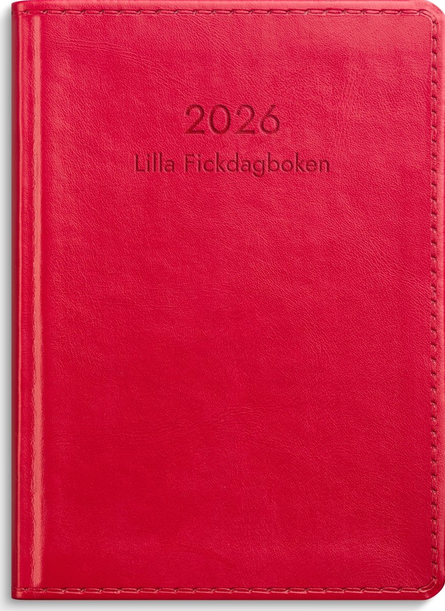 Burde 2026 Lilla Fickdagboken, Konstläder, Röd