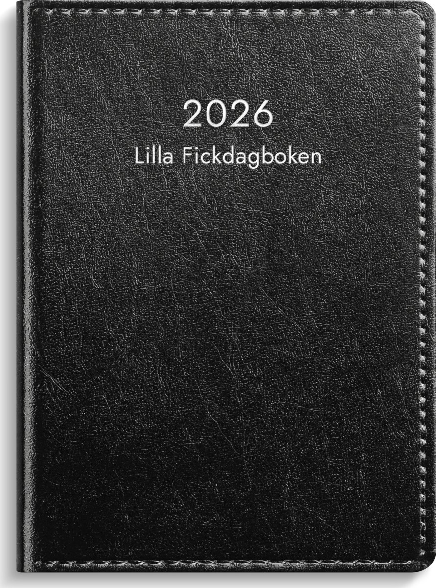 Burde 2026 Lilla Fickdagboken, Konstläder, Svart
