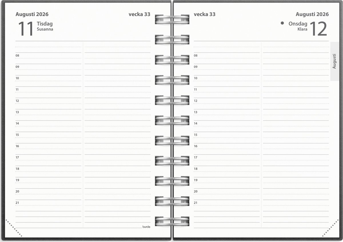 Burde 2026 Kalender, Liten Dagbok, Eco Line