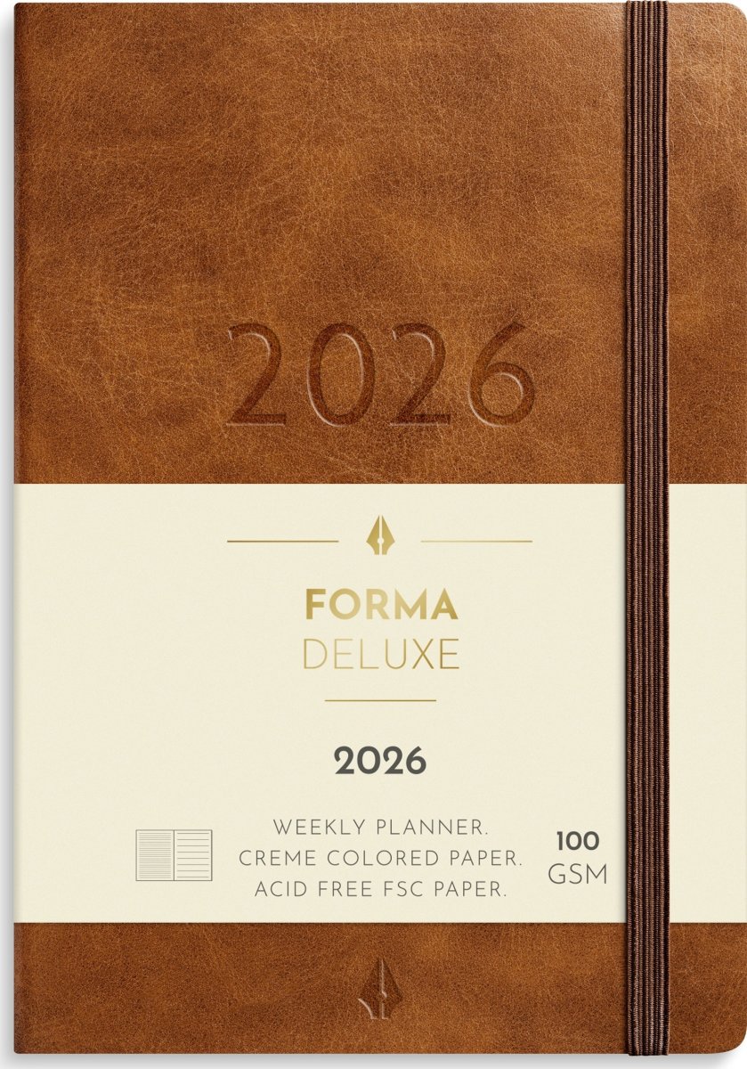 Burde 2026 Liten veckokalender Forma Deluxe brun