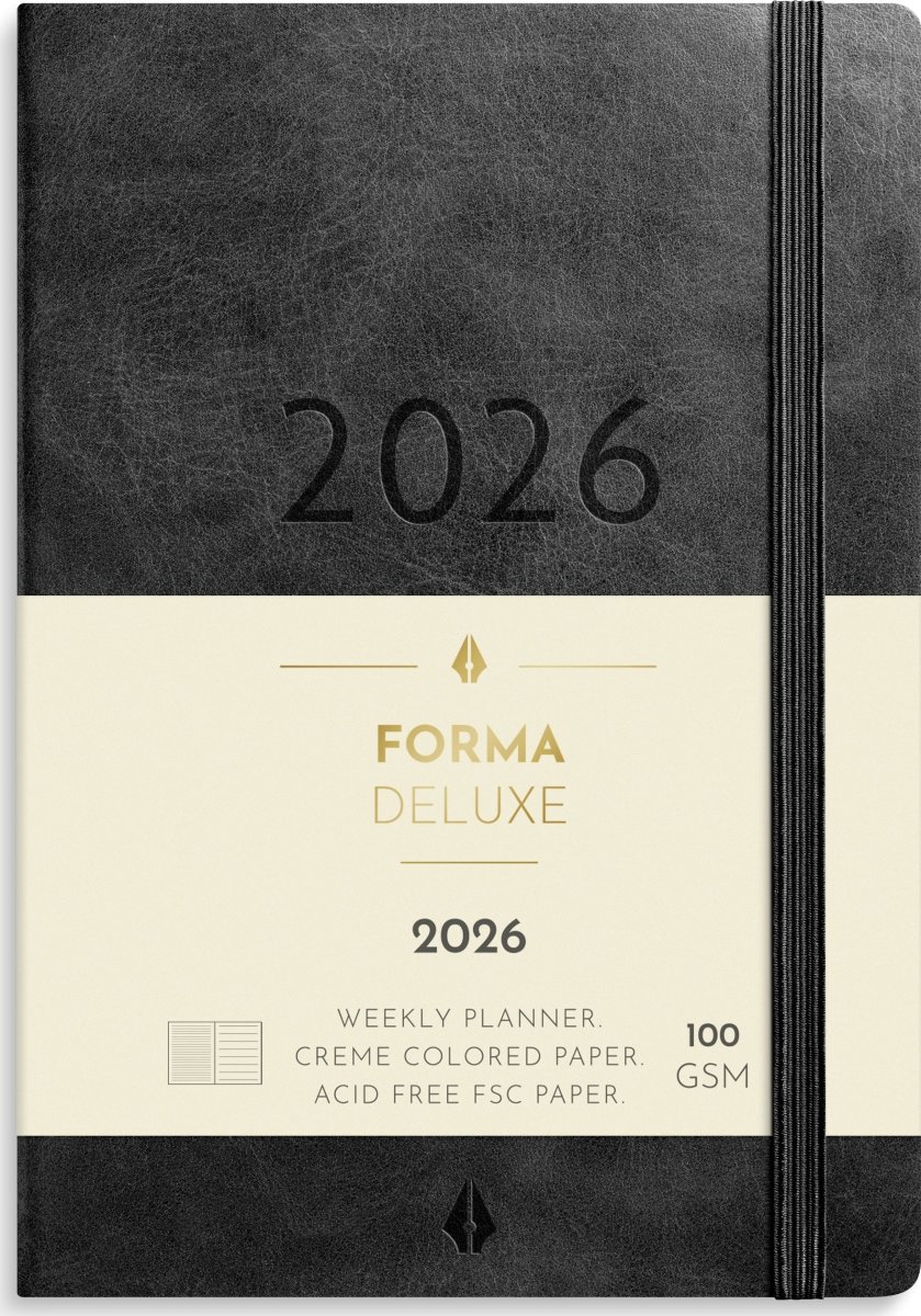 Burde 2026 Liten veckokal. Forma Deluxe ,svart