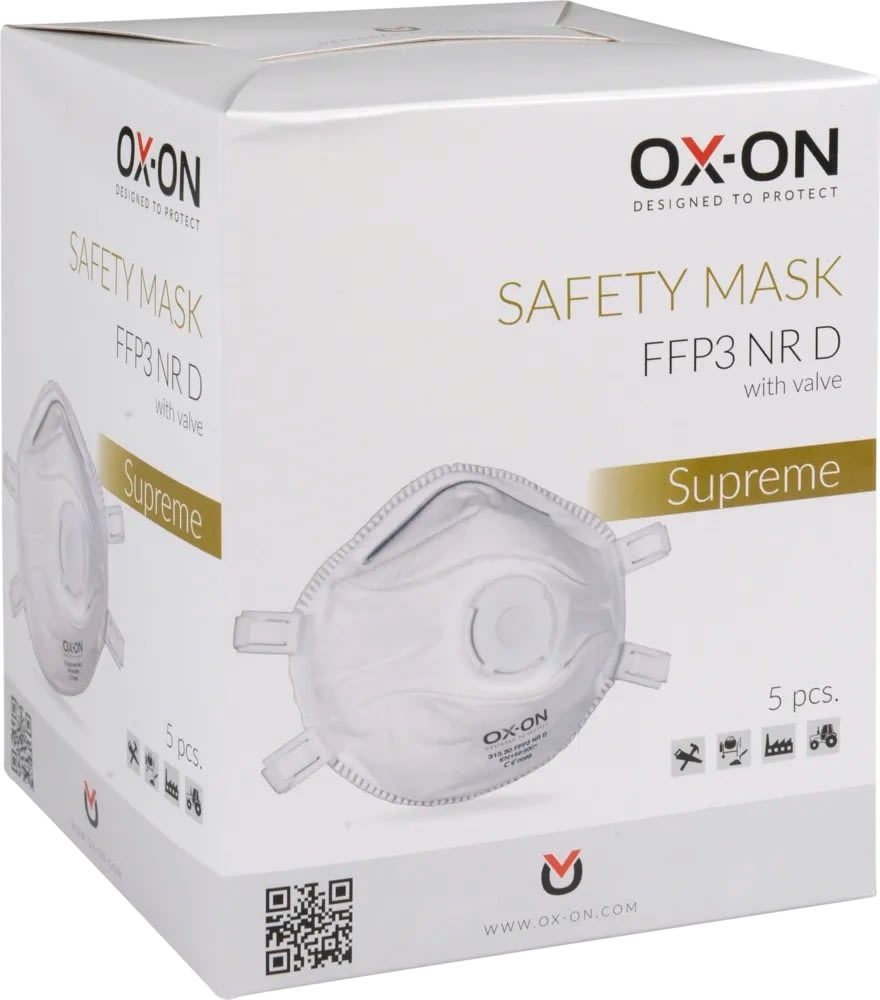 OX-ON Dammmask Supreme FFP3 NR D m/ventil, 5 st.