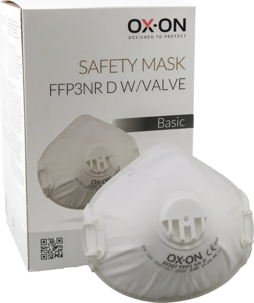 OX-ON Dammask Basic FFP3 NR D m/ventil, 10 st.
