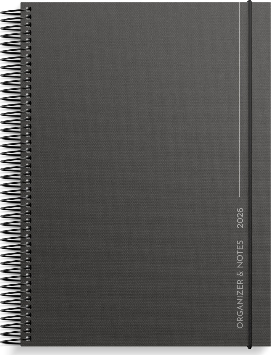 Burde 2026 Kalender Organizer &amp; Notes, Svart