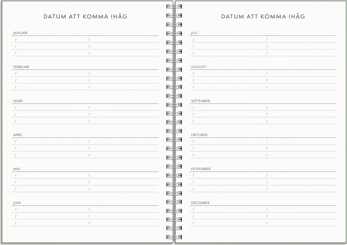 Burde 2026 Kalender, Plan More