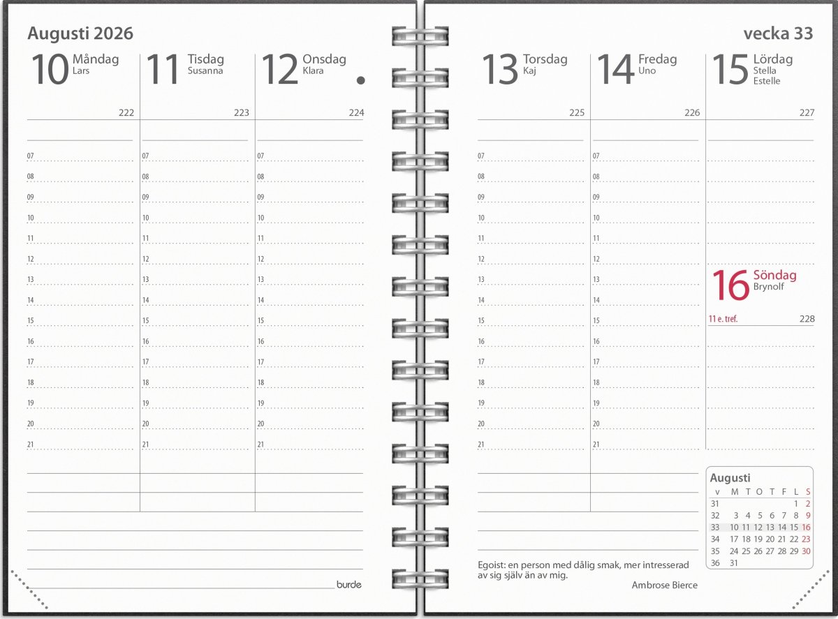 Burde 2026 Kalender Prestige, Eco Line