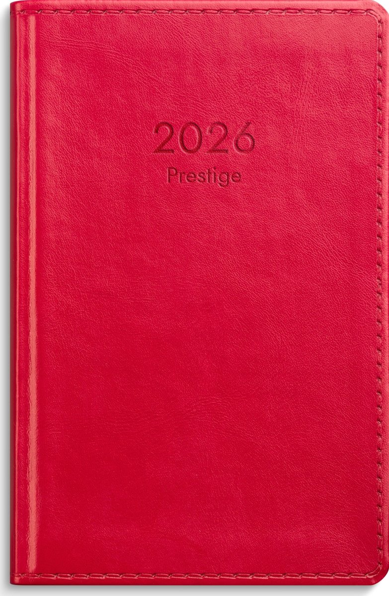 Burde 2026 Kalender Prestige, Konstläder, Rött