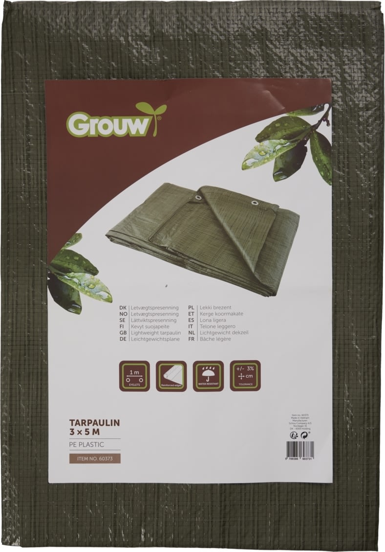 Grouw presenning, lättvikt, 3 x 5 m.